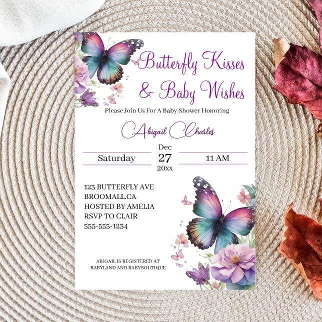 Butterfly kisses & Baby wünscht Einladung (Von Creator hochgeladen)