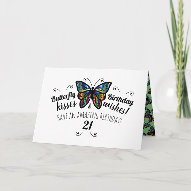 Butterfly Kisses Birthday Grußkarte Einladung (Vorderseite)