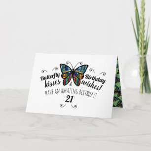 Butterfly Kisses Birthday Grußkarte Einladung