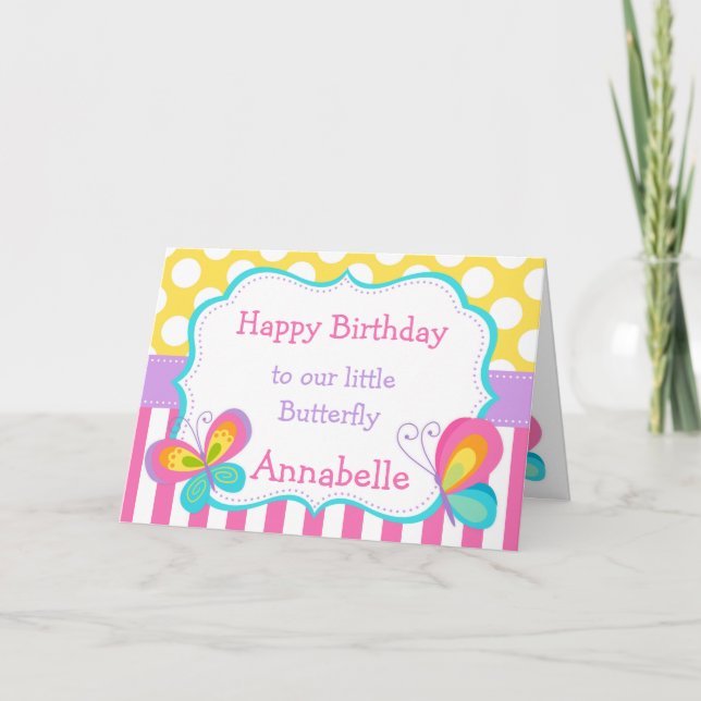 Butterfly Kisses Birthday Karte (Vorderseite)