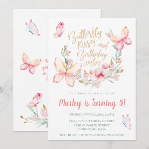 Butterfly Kisses & Birthday Wünsche, jedes zeitlic Einladung