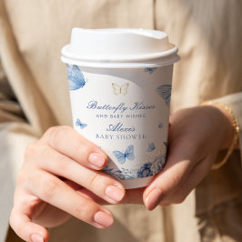 Butterfly Kisses Boy Baby Shower Pappbecher