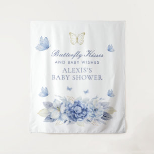 Butterfly Kisses Boy Baby Shower Wandteppich