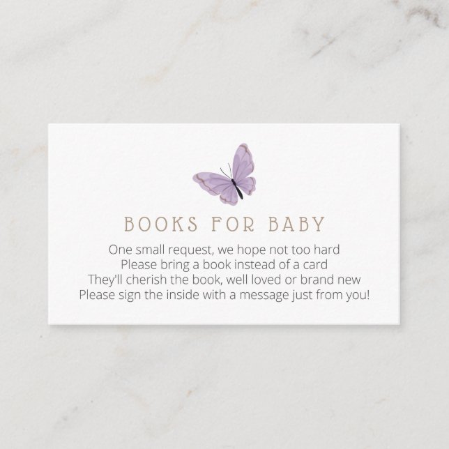 Butterfly Kisses Bücher für Babyverpackungskarten Begleitkarte (Vorderseite)