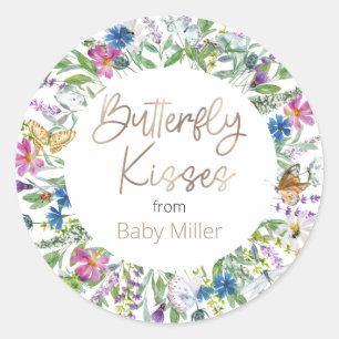 Butterfly Kisses Dankeschön Aufkleber