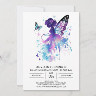 Butterfly Kisses Fairy Birthday Einladung
