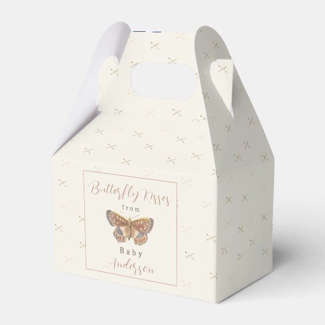 Butterfly Kisses Girl Baby Shower Geschenkschachtel (Vorderseite)