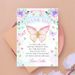 Butterfly kisses Girl Birthday Danke Karte<br><div class="desc">Butterfly kisses Girl Birthday Danke Karte</div>