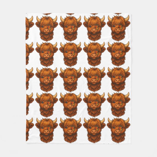 Butterfly Kisses & Moo Hugs - Fleece Medium Blanke (Vorderseite)