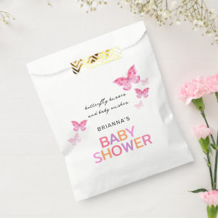 Butterfly Kisses Pink Baby Dusche Geschenktütchen