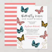 Butterfly Kisses und wünscht Pink Baby Dusche