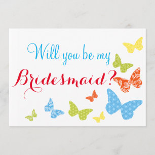 Butterfly Kisses wirst du meine Bridesmaid sein Einladung