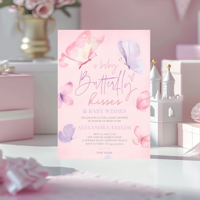 Butterfly Kisses Wishes elegant classy stylish  Einladung (Von Creator hochgeladen)