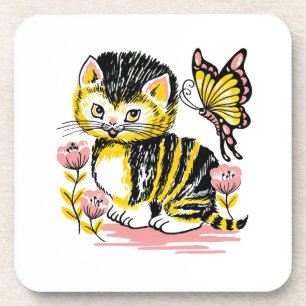 Butterfly & Kitten Untersetzer