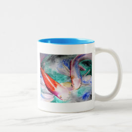 Butterfly Koi Aquarell Japanische Fischkunst Zweifarbige Tasse