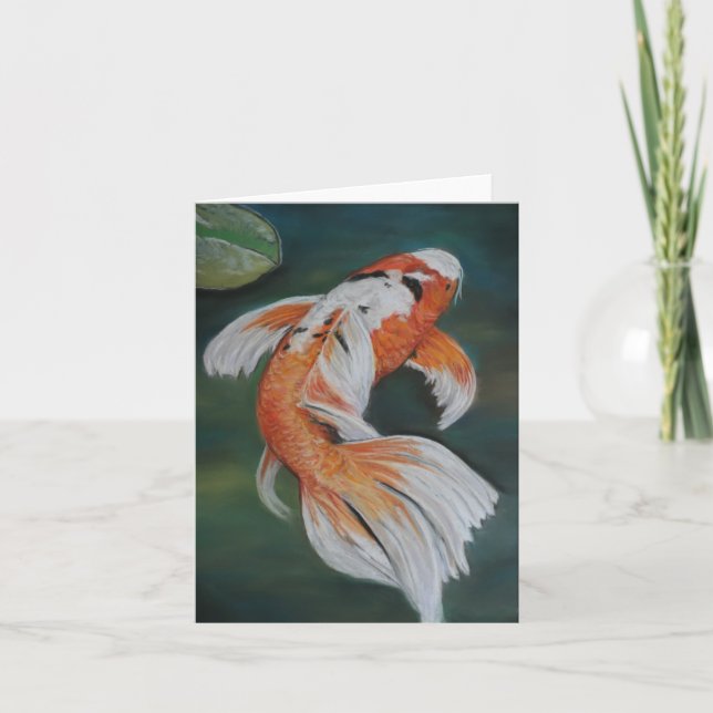 Butterfly Koi Fish Art Notecard Karte (Vorderseite)