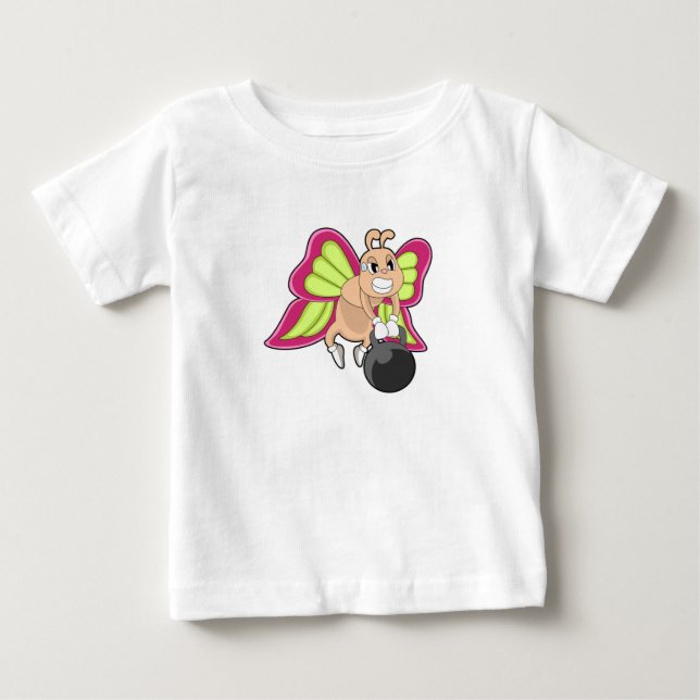 Butterfly-Krafttraining Dumbell Baby T-shirt (Vorderseite)