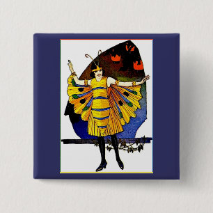 Butterfly Lady Button
