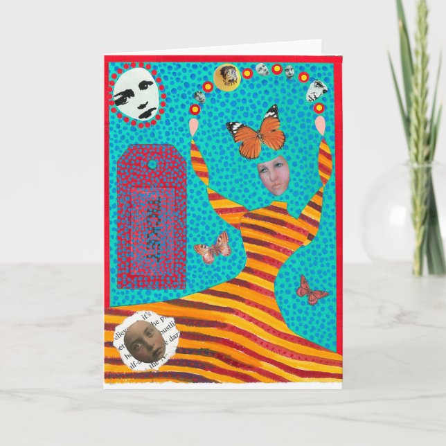 Butterfly Lady Grußkarte Karte (Vorderseite)