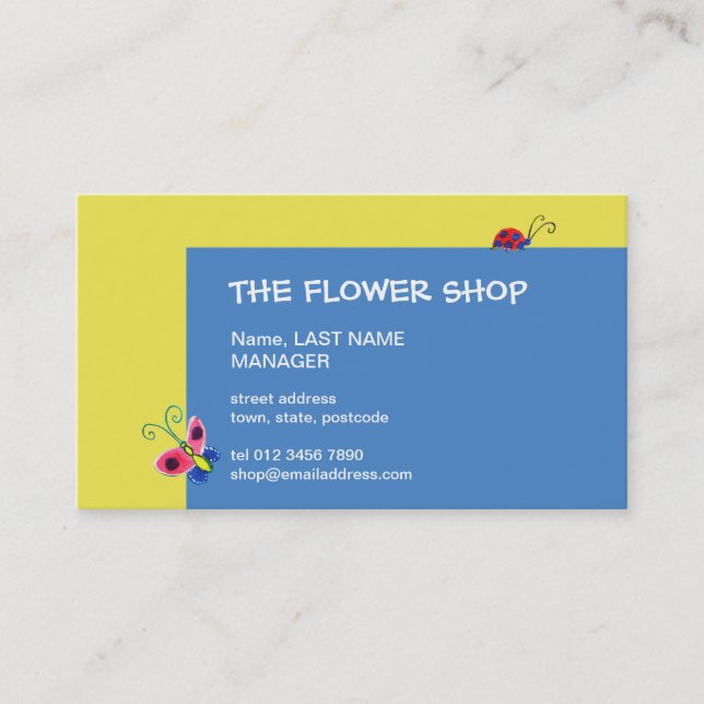 Butterfly & Ladybugs Business Card Visitenkarte (Vorderseite)