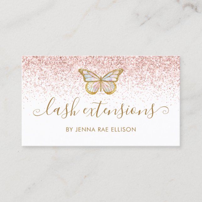 Butterfly Lash Extension Aftercare Instruktion Visitenkarte (Vorderseite)