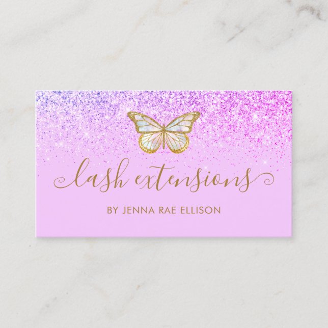 Butterfly Lash Lilac Lila Aftercare Instruktion Visitenkarte (Vorderseite)