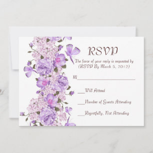 Butterfly Lavender Floral Garden RSVP-Karte Einladung
