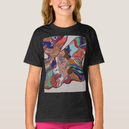 Butterfly Leaf Portrait Black T - Shirt