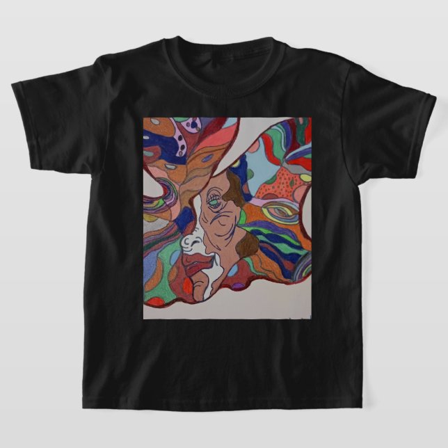 Butterfly Leaf Portrait Black T - Shirt (Ablage )
