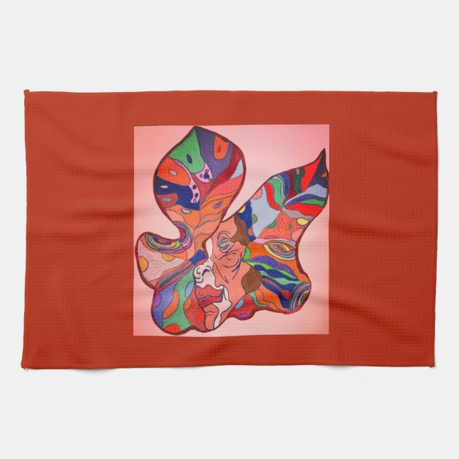 Butterfly Leaf Portrait Kitchen Towel Geschirrtuch (Horizontal)