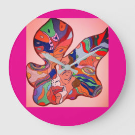 Butterfly Leaf Portrait Round Clock Große Wanduhr