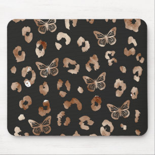 Butterfly Leopard Black Mouse Pad Mousepad