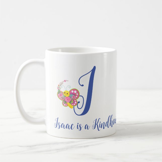 Butterfly Letter I Floral Tasse (Links)