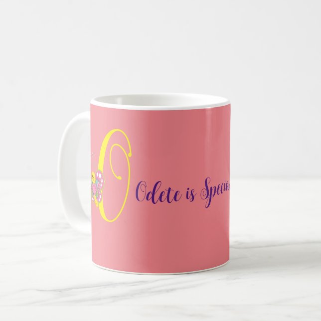 Butterfly Letter O Floral Tasse (Vorderseite Links)