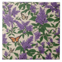Butterfly-Lila-Blumen und Schmetterlinge