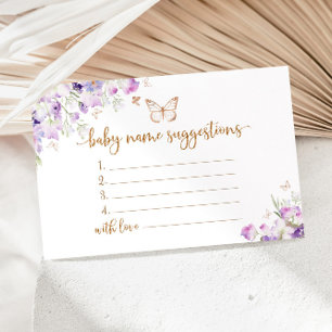 Butterfly lila Goldname Briefpapier