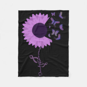 Butterfly Lila Ribbon Sonnenblume Fleecedecke