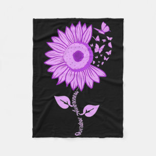 Butterfly Lila Ribbon Sonnenblumen Überdosierung A Fleecedecke
