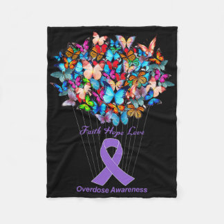 Butterfly Lila Ribbon Sonnenblumen Überdosierung A Fleecedecke