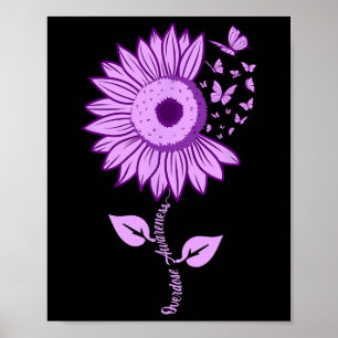 Butterfly Lila Ribbon Sonnenblumen Überdosierung A Poster
