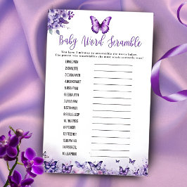 Butterfly Lila Word Scramble Baby Showspiel