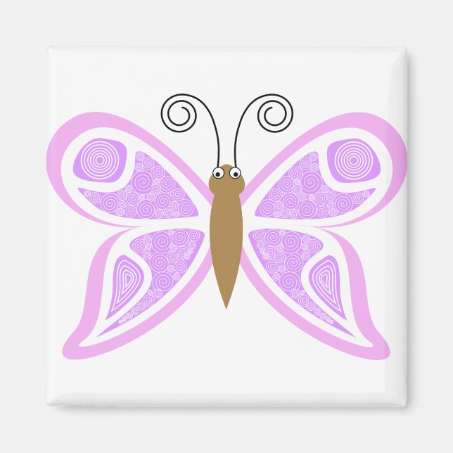 Butterfly Lilac Abstrakt Magnet (Vorne)