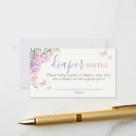 Butterfly lilac Pink Diaper Raffel Begleitkarte