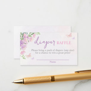 Butterfly lilac Pink Diaper Raffel Begleitkarte