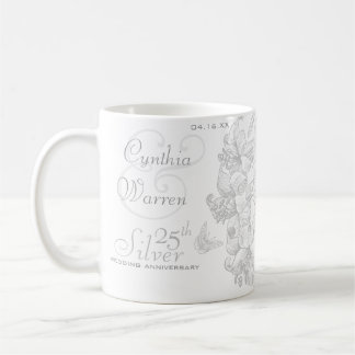 Butterfly Lilies 25. Silver Wedding Jubiläum Kaffeetasse