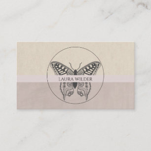 Butterfly-Logo Dusty Gray Pink Personal Telefonnummerkarte