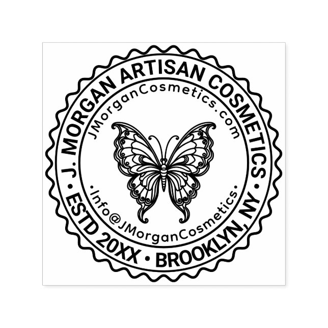 Butterfly Logo Firmenname URL E-Mail-Adresse #S Permastempel (Design)