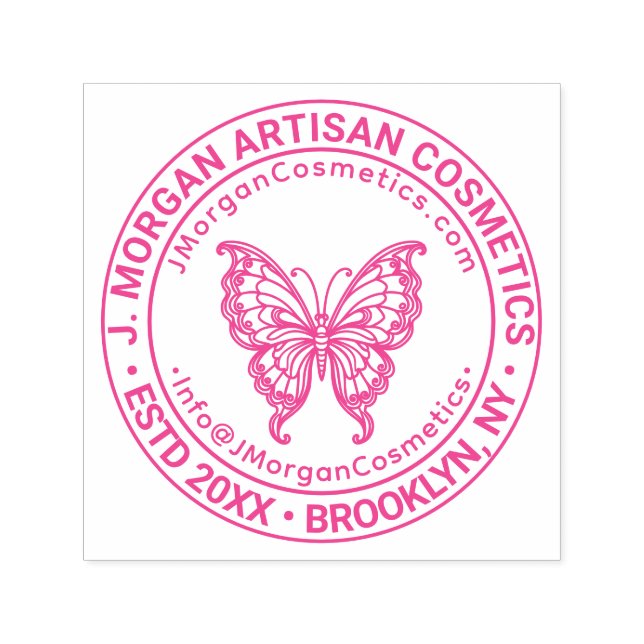 Butterfly-Logo Firmenname URL E-Mail Permastempel (Design)