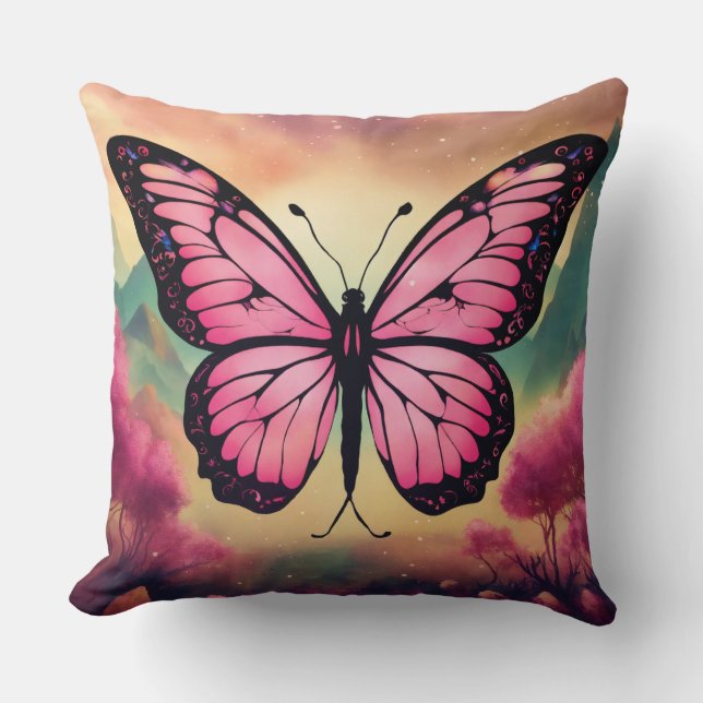 Butterfly Logo Throw Pillow Kissen (Vorderseite)