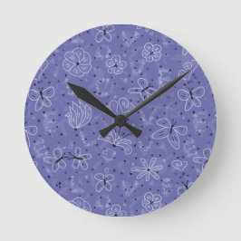 Butterfly LOVE - seamless pattern. Runde Wanduhr